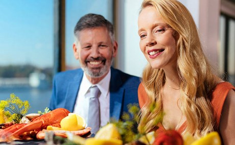 Trevlig skaldjursbuff p Birka Gotland